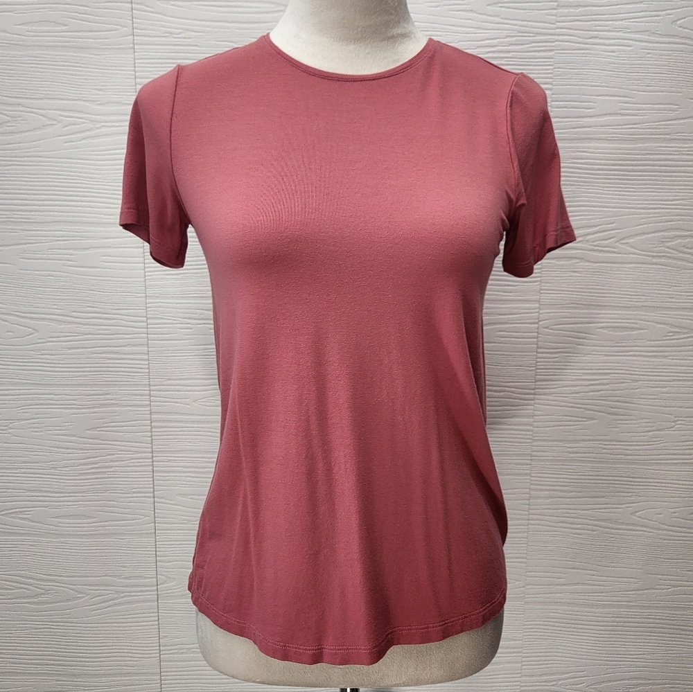 Eileen Fisher Lightweight Viscose Jersey Tee Slim Fit Basic Length XXS